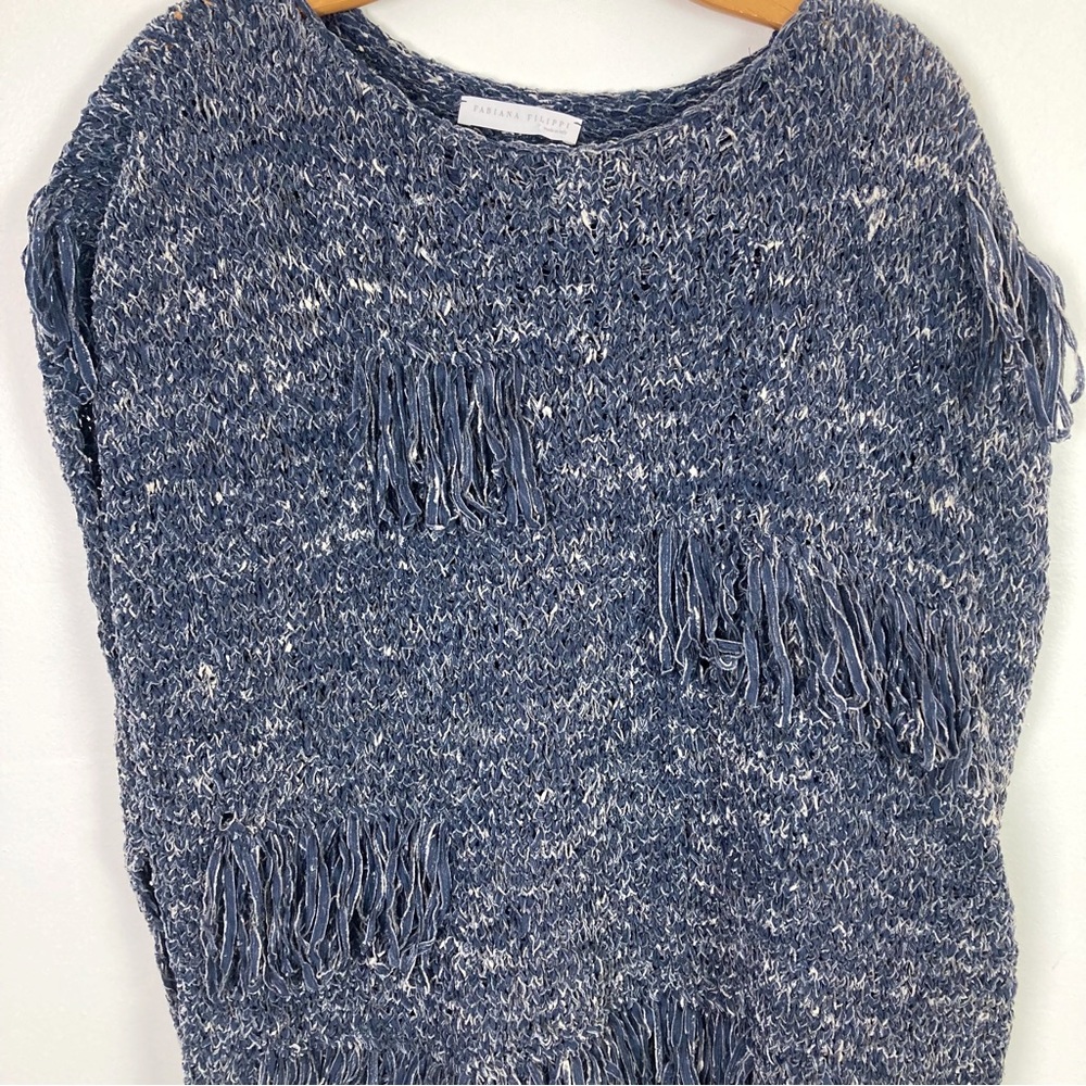 Fabiana Filippi Fringe Pullover Sweater Size Small - Picture 3 of 13